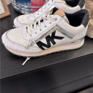 Michael Kors Cream and Silver Athletic Shoes